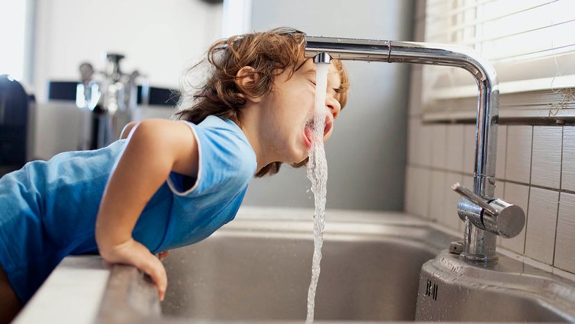 boy drinking water